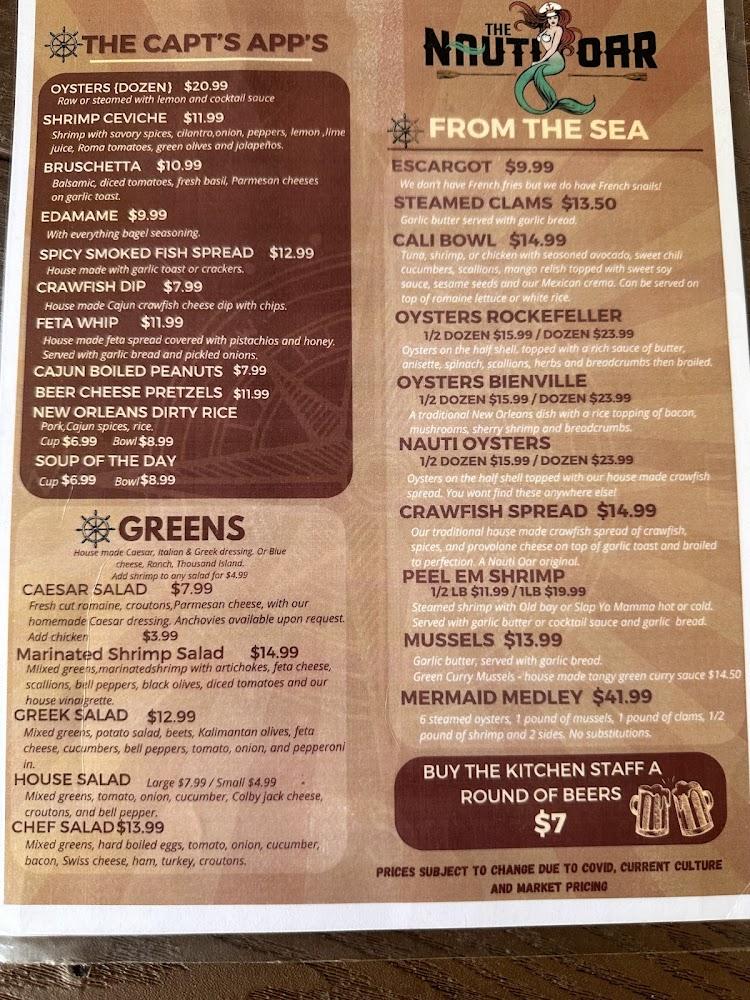 The Nauti Oar Menu image 1